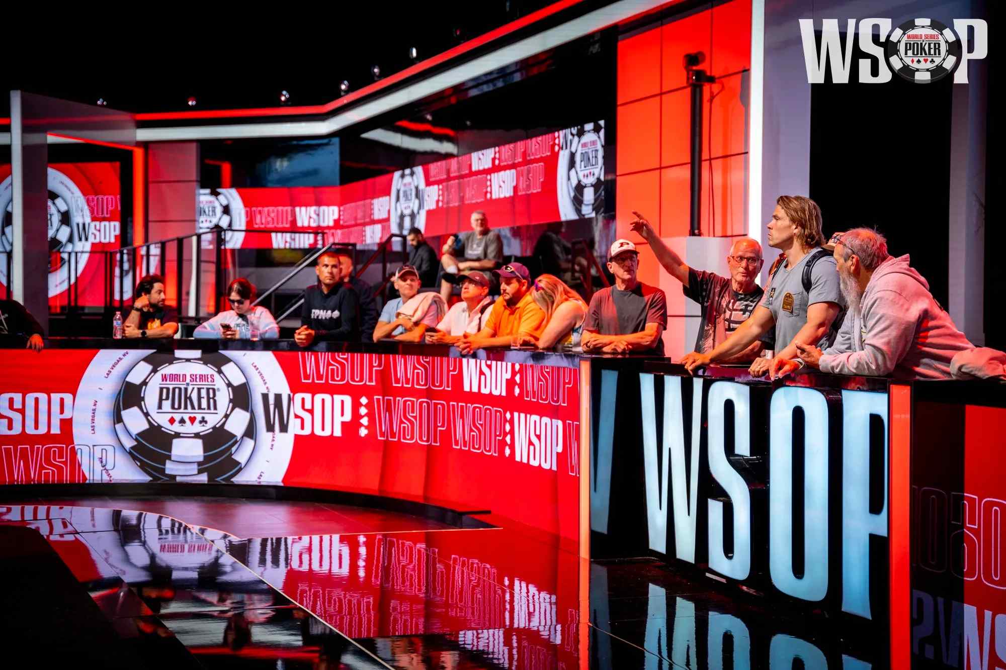 A packed rail at the 2026 World Series of Poker.